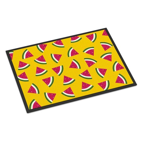 Carolines Treasures Watermelon on Yellow Indoor or Outdoor Mat, 18 x 27 in. BB5144MAT